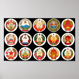 Poster Républiques de l'Union soviétique - changer d'arri