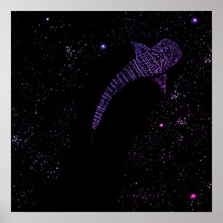 Poster Requin de baleine spatiale