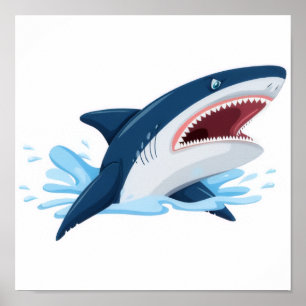 Poster requin de dessin animé