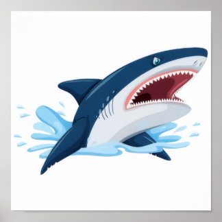Poster requin de dessin animé