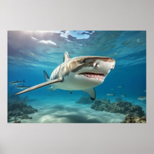 Poster Requin Marine Animal Blue Ocean Deep Sea