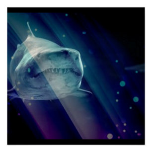 Poster Requin sous-marin mystique