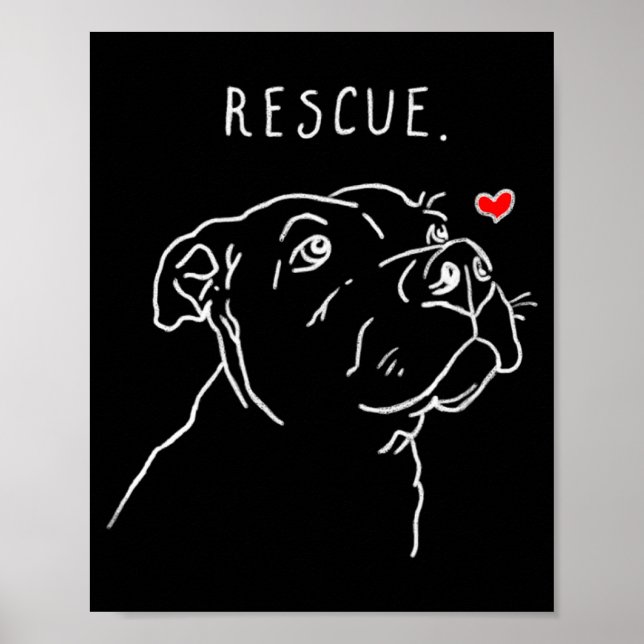 Poster Rescue Dog Tbull Drawing Rescue Mom Adopt Dont _1  (Devant)