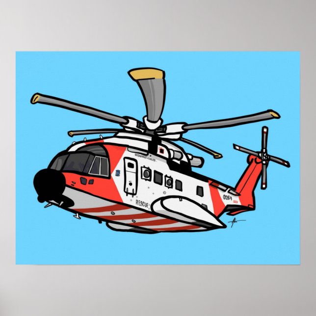 Poster Rescue Helicopter (Devant)