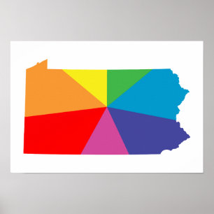 Poster réseau arc-en-ciel de pennsylvanie