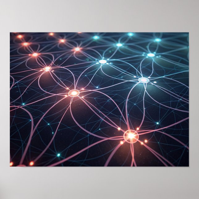 Poster Réseau neuronal lumineux connecté (Devant)