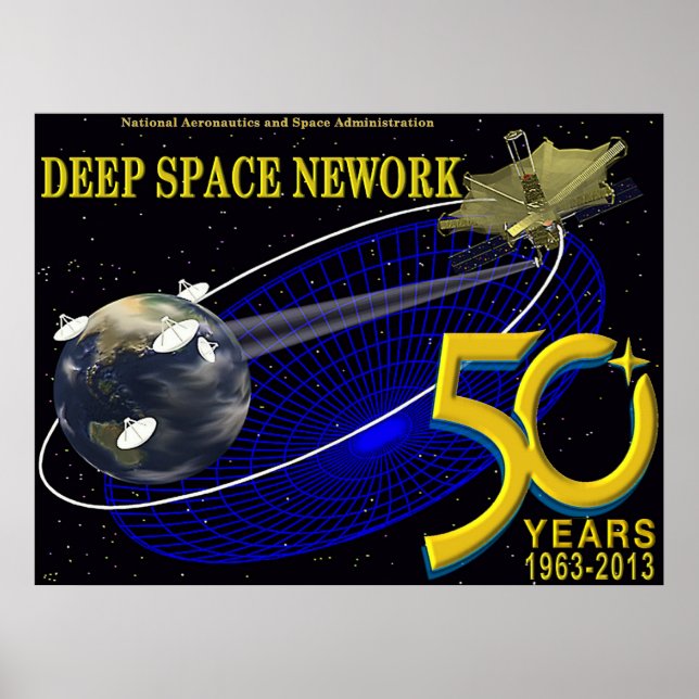 Poster RÉSEAU SPATIAL PROFOND 50e anniversaire (Devant)