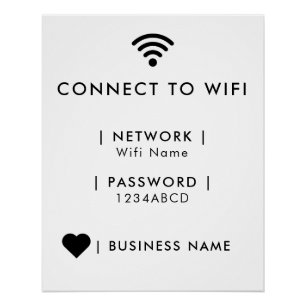 Poster Réseau Wi-Fi et mot de passe Business Retail