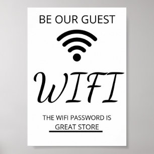 Poster Réseau Wi-Fi et mot de passe Business Retail