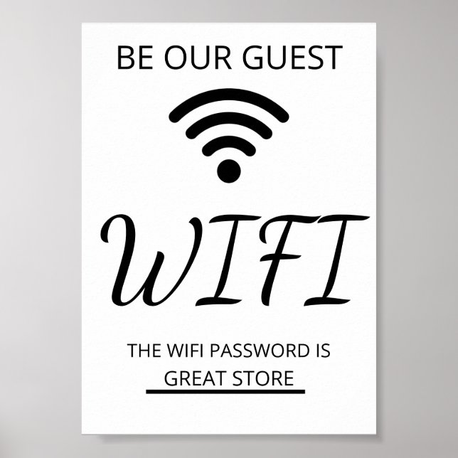 Poster Réseau Wi-Fi et mot de passe Business Retail (Devant)