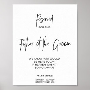 Poster Réservé au Père du Marié en Souvenir Affectueux