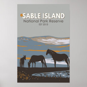 Poster Réserve de parc national de l'île Sable Canada Vin