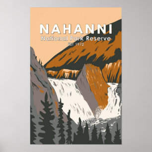Poster Réserve de parc national Nahanni Voyage Art Vintag