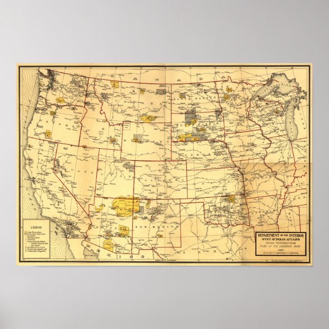 Poster Réserve indienne à l'ouest du Mississippi (Devant)