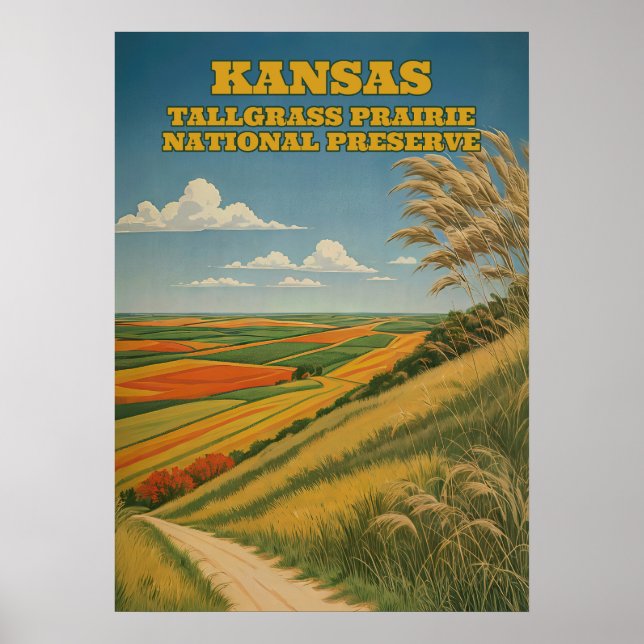 Poster Réserve nationale des Prairies du Kansas Tallgrass (Devant)