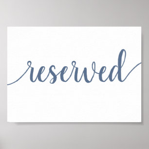 Poster Réservé simple Dusty Blue Any Event Table