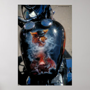 Poster Réservoir de carburant de Harley - S.D.