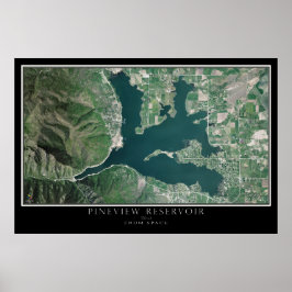 Poster Réservoir Pineview - Huntsville Utah Carte Satelli