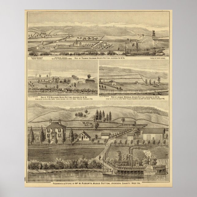 Poster Résidence et magasin William M Roberts (Devant)