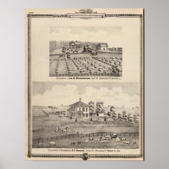 Poster Résidences et ferme de Warrington (Devant)