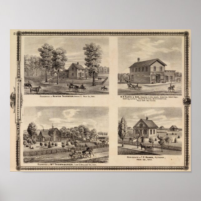 Poster Résidences et magasins dans le comté de Polk (Devant)