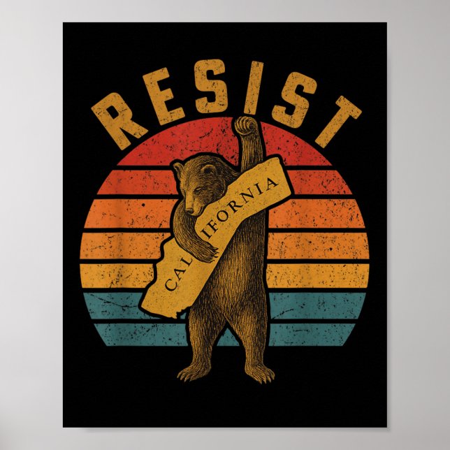 Poster Resist California Bear  (Devant)
