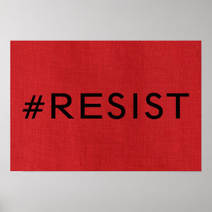 Poster #Resist sur l'affiche de toile rouge de photo de
