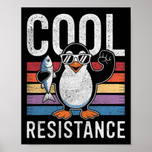 Poster Résistance Cool subtile Tarifs de pingouin protest