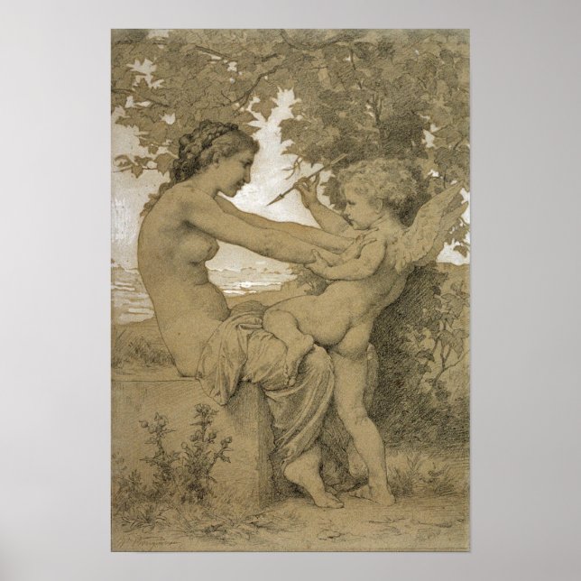 Poster Résistance de l'amour par Bouguereau (Devant)