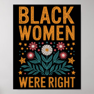 Poster Résiste Boho Floral Anti Trump Femmes Noires Ont T