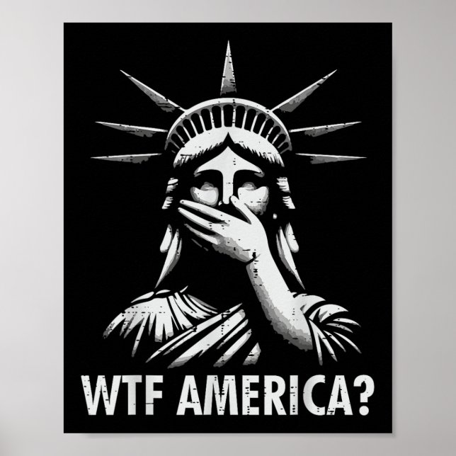 Poster Résister À La Manifestation Wtf America Statue Lib (Devant)
