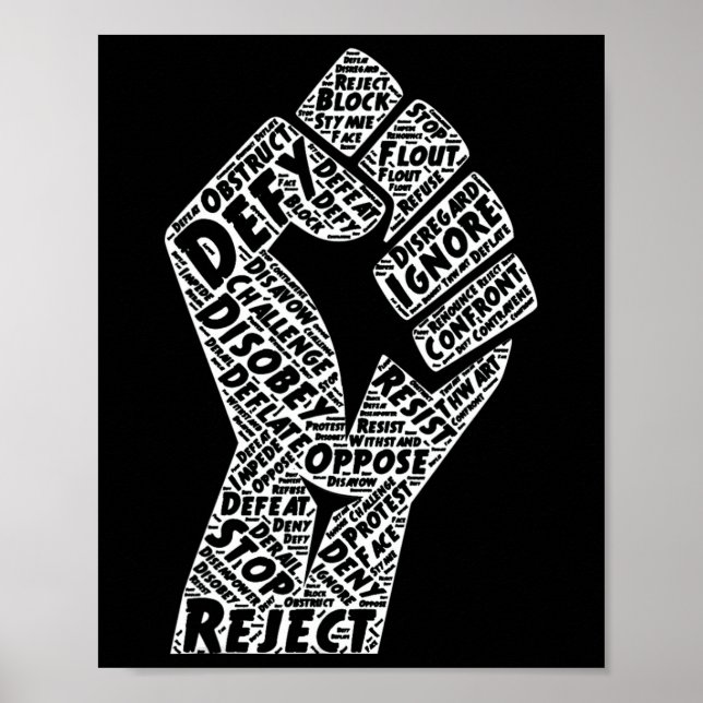 Poster Résister à la première fois contre Trump et à l'éc (Devant)