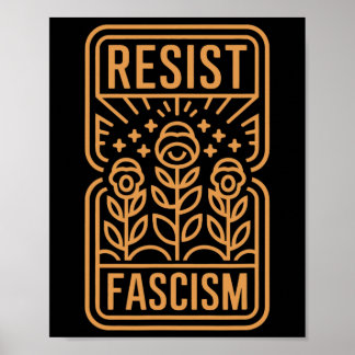 Poster Résister à la protestation contre le fascisme Trum