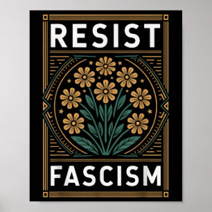 Poster Résister à la protestation contre le fascisme Trum