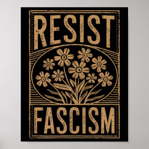 Poster Résister à la protestation contre le fascisme Trum
