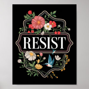 Poster Résister à la protestation florale Trump Anti Trum