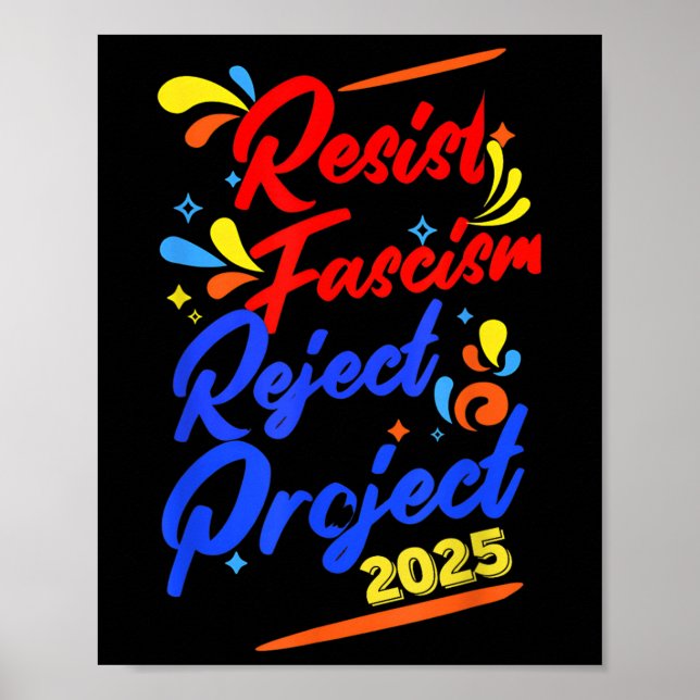 Poster Résister au fascisme Rejeter le projet 2025 (Devant)