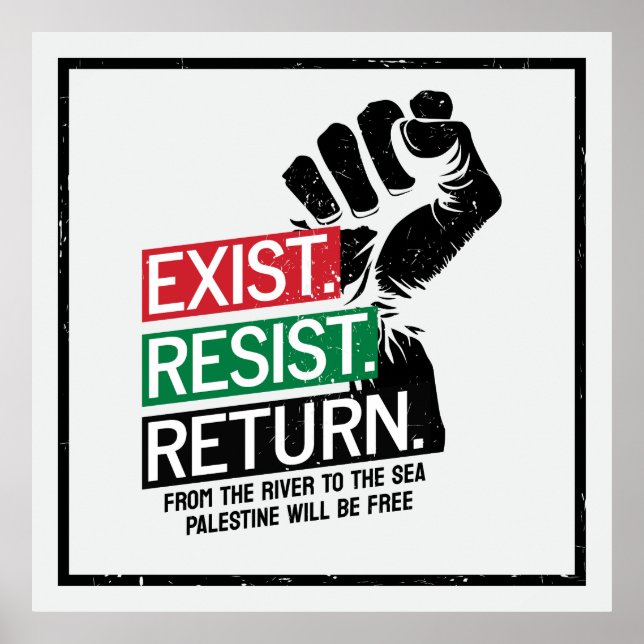 Poster Résister au retour existant La Palestine sera libr (Devant)