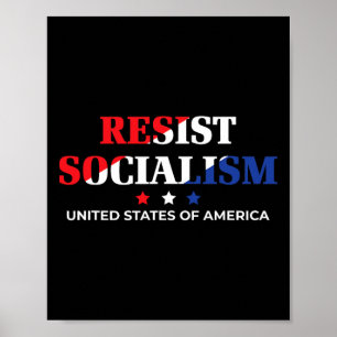 Poster Résister au socialisme Américain Fierté Capitalist
