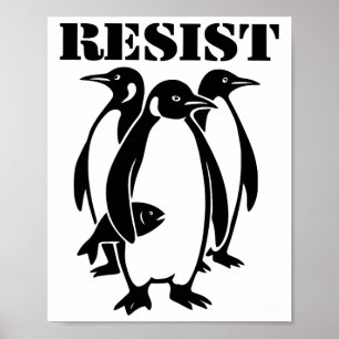 Poster Résister aux manchots - Tarif Trump