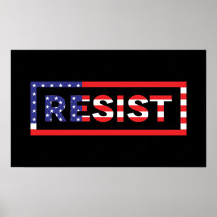 Poster RÉSISTER   Drapeau des États-Unis