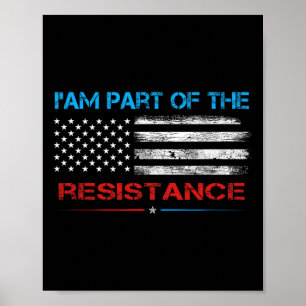 Poster Résister Je fais partie de la résistance anti Trum