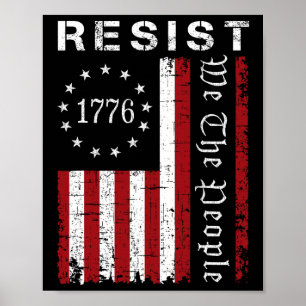 Poster Résister Manifestation Nous Le Peuple Drapeau Mani