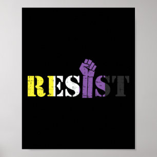 Poster Résistez À La Manifestation De Poing Élevée Drapea