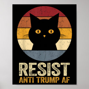 Poster Résistez à la rétro Tee Anti Trump Af Funny Anti T