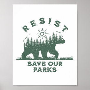 Poster Résistez À Sauver Nos Parcs Nos Parcs Nationaux Ou