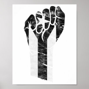 Poster Résistez au drapeau de Porto Rico noir Poing Puño