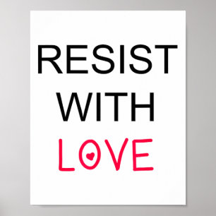 Poster Résistez Avec Amour Citation Féministe Unir Résist