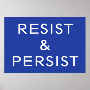 Poster Résistez et persistez bleu