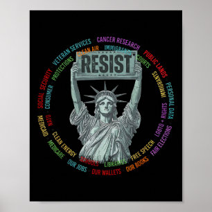 Poster Résistez Résistance Usa Statue De La Liberté Hands